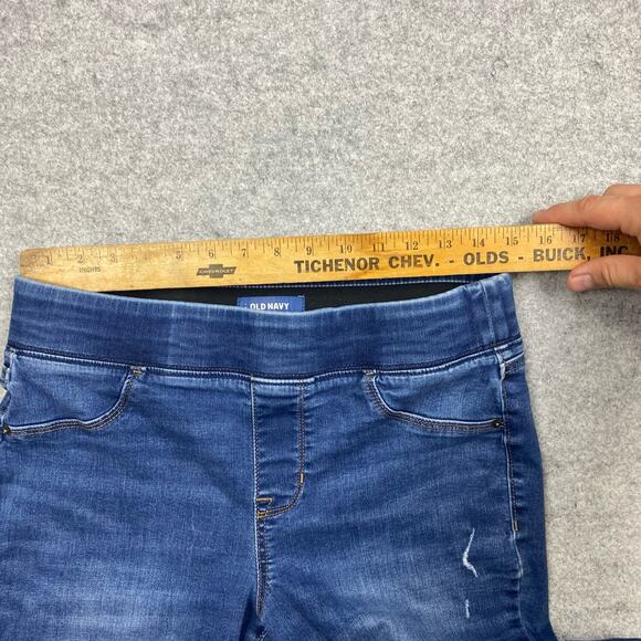 Old Navy jeans Womens 16 30/27 Rockstar distressed faded elasticwaste biker punk - Picture 9 of 11